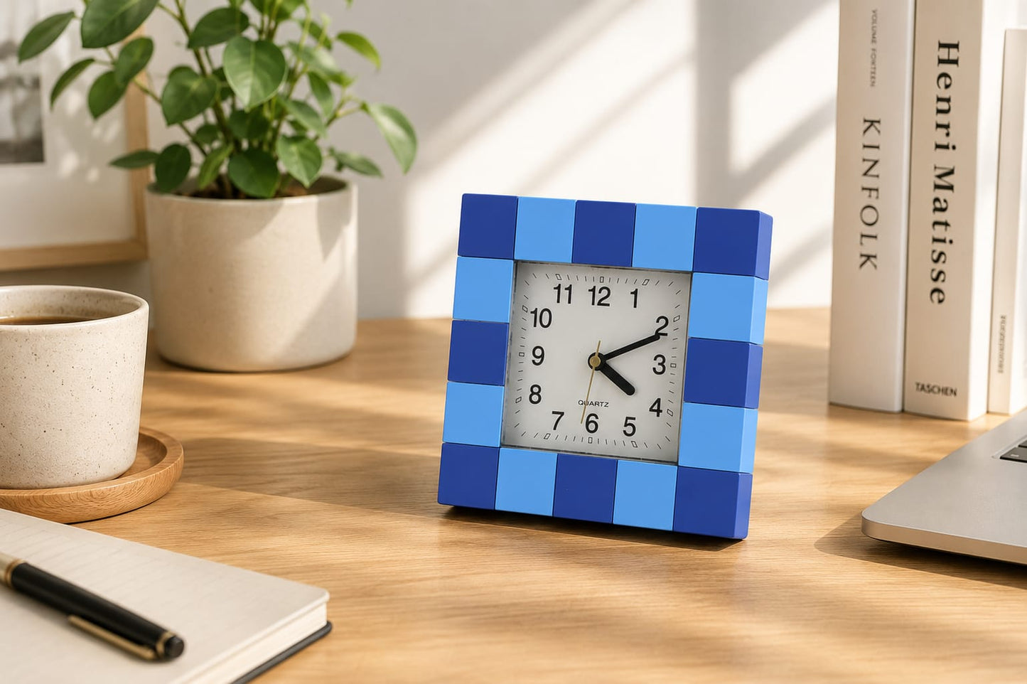 Table Clock – Modern Square Quartz for Desk, Office & Home Decor