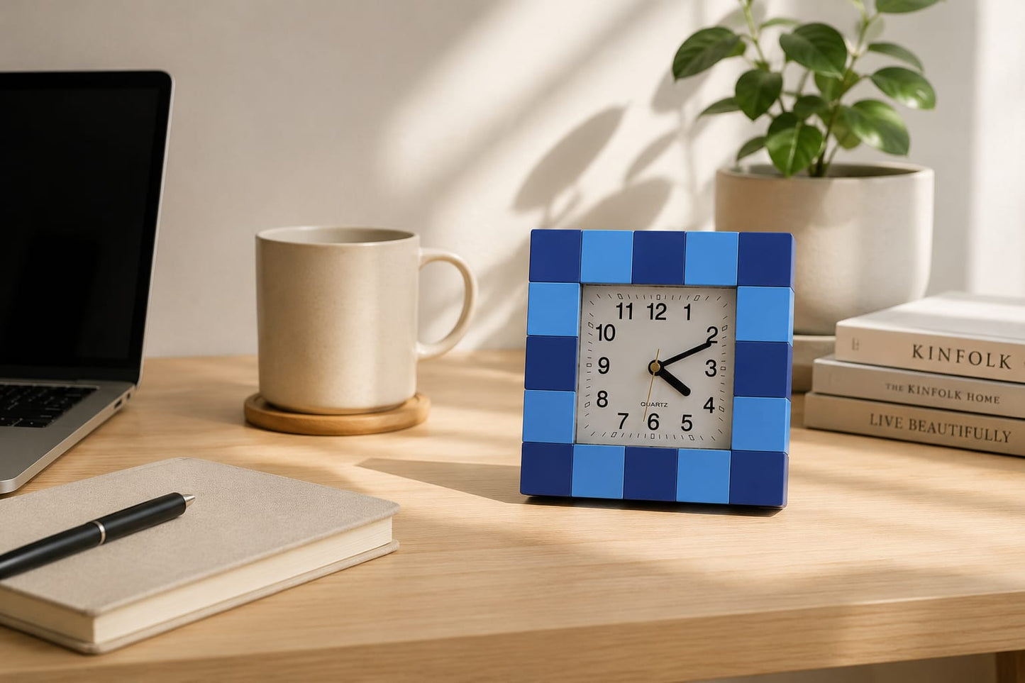 Table Clock – Modern Square Quartz for Desk, Office & Home Decor