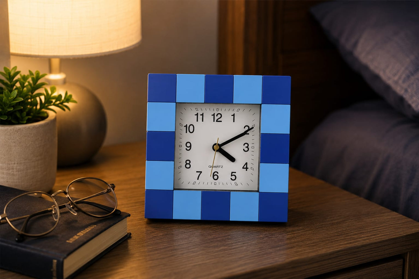Table Clock – Modern Square Quartz for Desk, Office & Home Decor